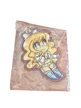 Anime Acrylic Keychain Celes Final Fantasy VI Girl Silver Tone 3" NEW